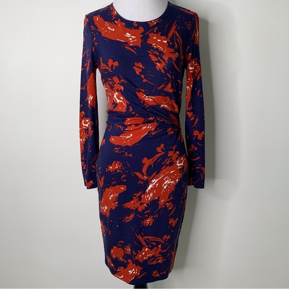 whistles bodycon dress | Dresses | Whistles Womens Blue Orange Tye Dye Long Sleeve Size 4 Royal Blue Bodycon Dress